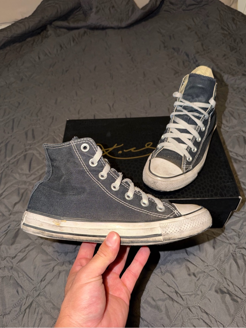 Converse Chuck Taylor All Star Hi Womens Size 7.5 Black Athletic Sneaker Shoes